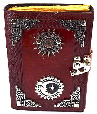 Sun & Moon aged looking paper leather w/ latch 4 1/2" x 6 1/2" - Unlined