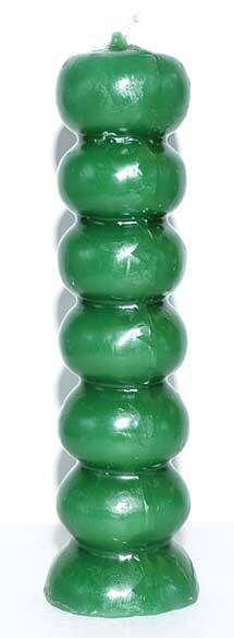 6 1/2" Green Seven Knob candles