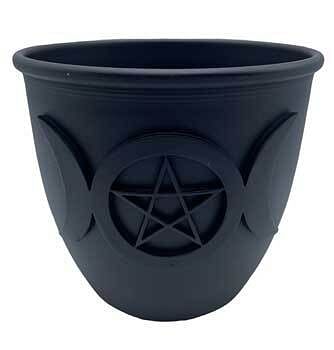 3 1/2" Triple Moon & Pentagram candle holder