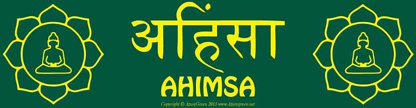 Ahimsa Lotus bumper sticker