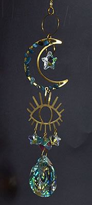 16"  Evil Eye Crescent sun catcher