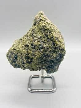 Epidote on metal stand