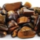 1 lb Tiger Eye, Yellow  tumbled stones