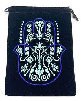 (set of 5) 5"x 7" Fatima Hand Black velveteen bag