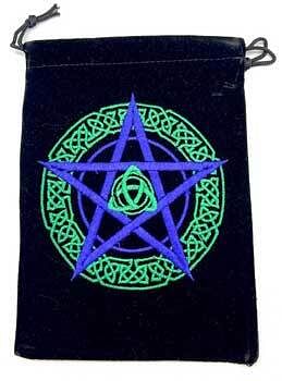 (set of 5) 5"x 7" Pentagram Black velveteen bag